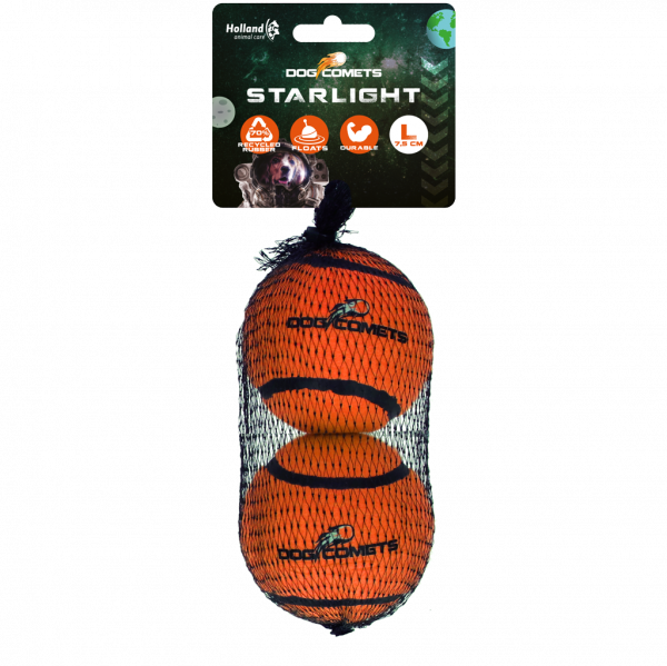 Dog comets Starlight Tennisbal L Oranje 2st