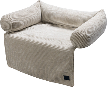 Designed by Lotte Bankkussen Ribbed - Hondenkussen - Licht Grijs - 70x50x13,5 cm