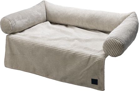 Designed by Lotte Bankkussen Ribbed - Hondenkussen - Licht Grijs - 90x55x13,5 cm