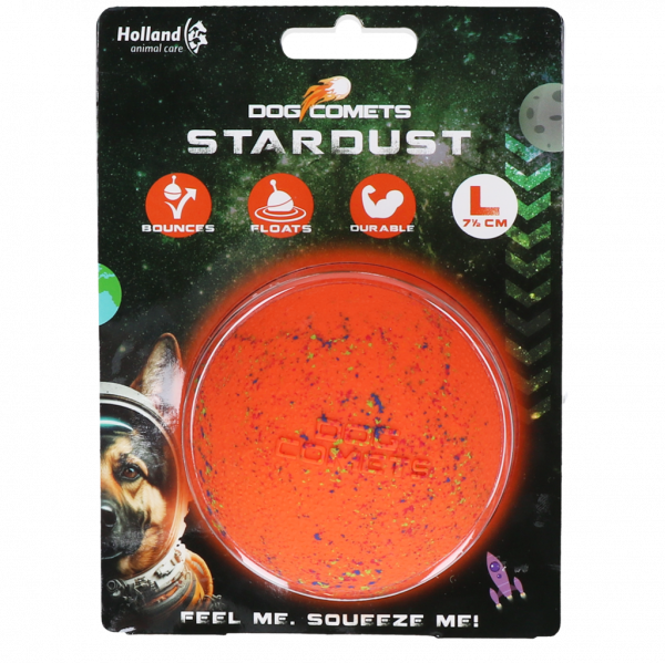 Dog Comets Ball Stardust Oranje L
