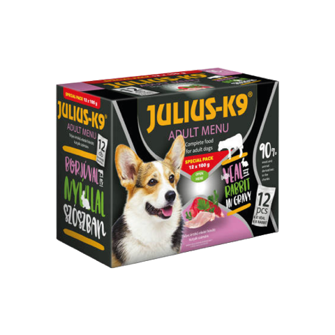 Julius-K9 Natvoer box - rund"konijn - 12x100 g