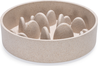 Designed by Lotte Anti Schrokbak Pom - Hondenvoerbak - Bamboo - Beige - 17 cm - 800 ml afbeelding