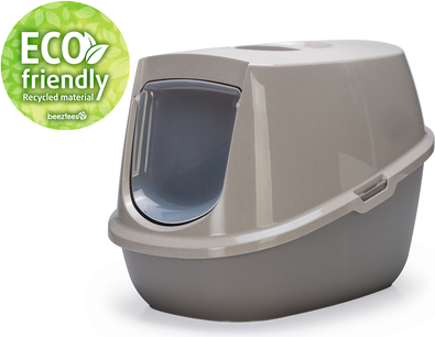 BEEZTEES Norah Eco - Kattenbak - GrijsWit - 54,5x39x39 cm