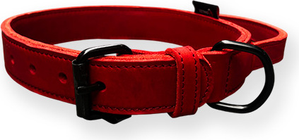 Bonezz halsband vetleer - Met handgreep - Rood - Diverse afmetingen afbeelding