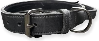 Bonezz halsband vetleer - Met handgreep - Grijs - Diverse afmetingen afbeelding