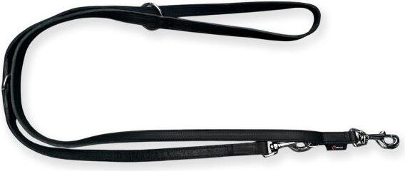 Verstelbare hondenriem - vetleer - Zwart - 18mm x 220cm afbeelding