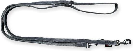 Verstelbare hondenriem - vetleer - Grijs - 18mm x 220cm afbeelding