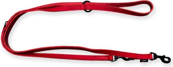 Verstelbare hondenriem - vetleer - Rood - 18mm x 220cm afbeelding