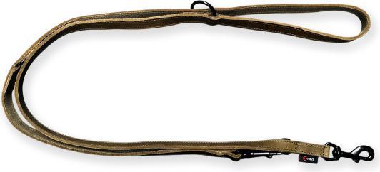 Verstelbare hondenriem - vetleer - Olijfgroen - 18mm x 220cm afbeelding