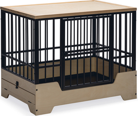 Designed by Lotte Bench Quirine - Hondenbench - Zwart - Metaal/Hout