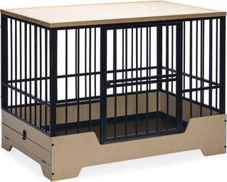 Designed by Lotte Bench Quirine - Hondenbench - Zwart - Metaal/Hout