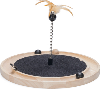 Designed by Lotte Krabspeelgoed Idah - Kattenspeelgoed - Hout - Zwart/Bruin - 39,5x39,5x29 cm