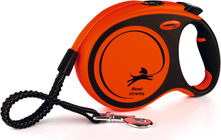 Flexi Xtreme - Hondenriem - Tape - Zwart"Oranje - L - 8M afbeelding