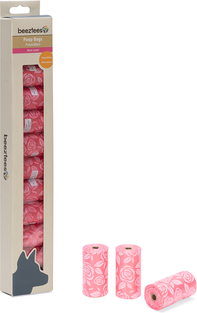 Beeztees Afbreekbare Poepzakjes - Hond - Rozengeur - Roze afbeelding