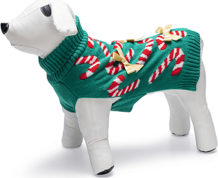 Beeztees Kersttrui Candy Canes - Hondentrui - Polyester - Groen afbeelding