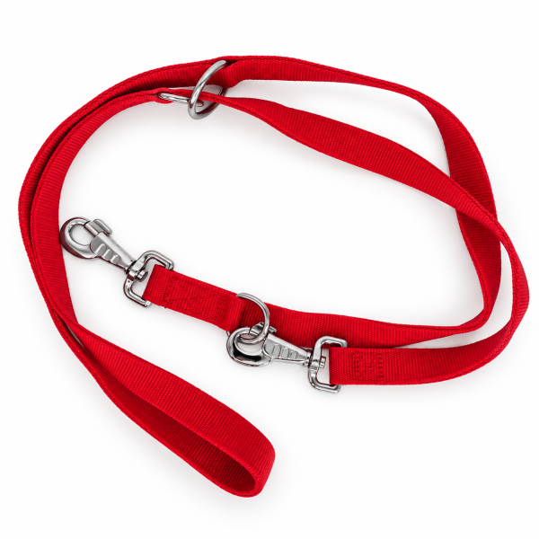 Hondenriem nylon - Verstelbaar - Rood