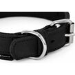 Halsband vetleer - Dubbel gestikt - Zwart - Diverse afmetingen