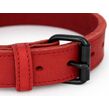 Halsband vetleer - Dubbel gestikt - Rood - Diverse afmetingenv