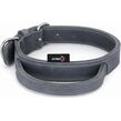 Bonezz halsband vetleer - Met handgreep - Grijs - Diverse afmetingen