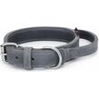 Bonezz halsband vetleer - Met handgreep - Grijs - Diverse afmetingen
