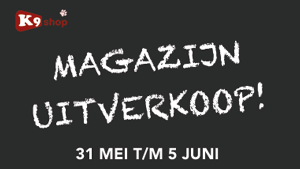 Magazijn uitverkoop bij K9 Shop