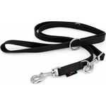 Verstelbare hondenriem - vetleer - Zwart - 18mm x 220cm | Hondenriemen