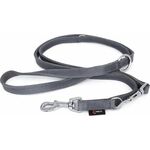 Verstelbare hondenriem - vetleer - Grijs - 18mm x 220cm | Hondenriemen