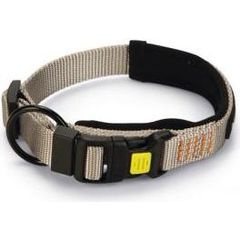 Beeztees Parinca Premium - Hondenhalsband - Nylon - Lichtgrijs - 30- 35 cm x 20 mm | Halsbanden