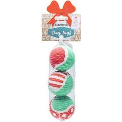 Beeztees kerst tennisballen voor honden - 3st
