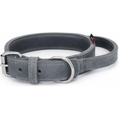 Bonezz halsband vetleer - Met handgreep - Grijs - Diverse afmetingen