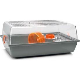 Beeztees Alex - Hamsterkooi - Grijs/Oranje - 58x38x25 cm | Kooien