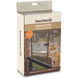 Beeztees - Kattennet - Voor Balkon - Transparant - 6x3 m | OVERIGE
