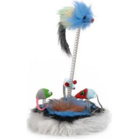 Beeztees Muizenfamilie - Kattenspeelgoed - Incl. Veer en Catnip - 15x15x25 cm | SPEELGOED