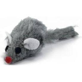 Beeztees Kortharig Muisje - Kattenspeelgoed - Pluche - Grijs - 5x3x3 cm | SPEELGOED