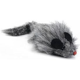 Beeztees Langharig Muisje+Piep - Kattenspeelgoed - Pluche - 9x3,5x4 cm | SPEELGOED