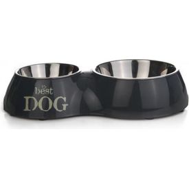Beeztees Best Dog - Dinerset Hond - Grijs - 31x17,5x6 cm | Water- voederbakken en drinkflessen