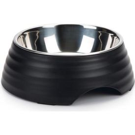 Beeztees Rimpu - Hondenvoerbak - Melamine - Zwart - 17,5 cm | Water- voederbakken en drinkflessen