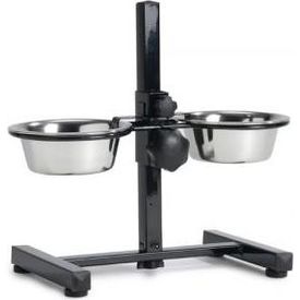 Beeztees Standaard - Dinerset Hond - Zwart - 13 cm | Water- voederbakken en drinkflessen