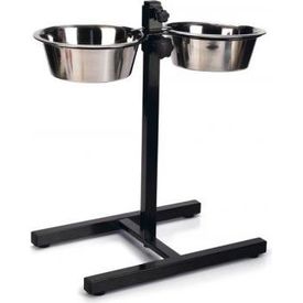 Beeztees Standaard - Dinerset Hond - Zwart - 20 cm | Water- voederbakken en drinkflessen
