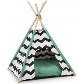 Beeztees Kioni Tipi Tent - Kattenhuis - Zwart/Wit - 50x50x70 cm | KATTENHUISJES