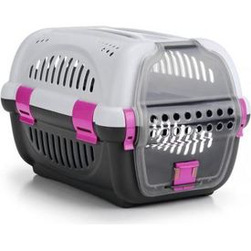 Beeztees Rhino - Reismand - Grijs/Roze - 51x34,5x33 cm | Draagtassen