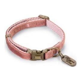 Designed by Lotte Velura - Hondenhalsband - Fluweel - Roze - 20- 30cmx10mm | Halsbanden