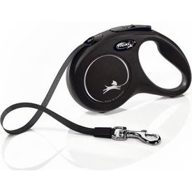 Flexi New Classic - Hondenriem - Band - Zwart - S - 5M | Flexi lijnen