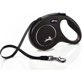 Flexi New Classic - Hondenriem - Band - Zwart - M - 5M | Flexi lijnen
