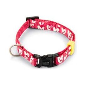 Beeztees Heart - Halsband Hond - Nylon - Roze - 20-30cmx10mm | Halsbanden