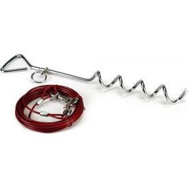 Beeztees Camping Vastlegset+Lijn - Hond - Rood - 6M | Veiligheid