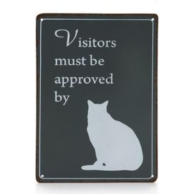 Designed by Lotte Tekstbord - Kat - Antraciet - 14x20 cm | OVERIGE