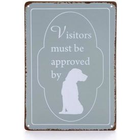 Designed by Lotte Tekstbord - Hond - Grijs - 14x20 cm | OVERIGE