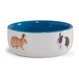 Beeztees - Konijnenvoerbak - Keramiek - Blauw - Diam. 11,5 cm | VOER- EN DRINKBAKKEN