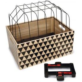 Beeztees Touring + kap - Hondenfietsmand - Hout - 45x33x45 cm | Fiets